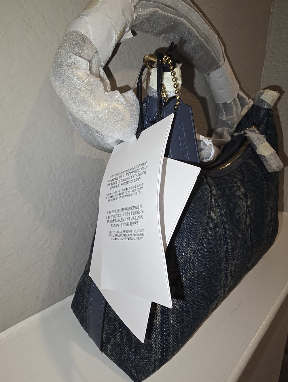 Coach Juliet 25 Denim Quilted Shoulder Bag in Dark Indigo - Picture 5 of 6
